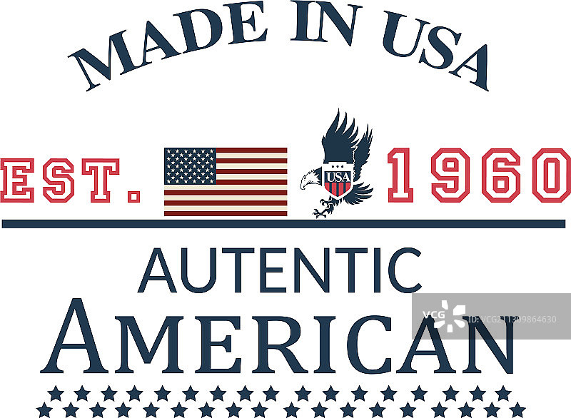 美国制造美国国旗圆形图标形象图片素材