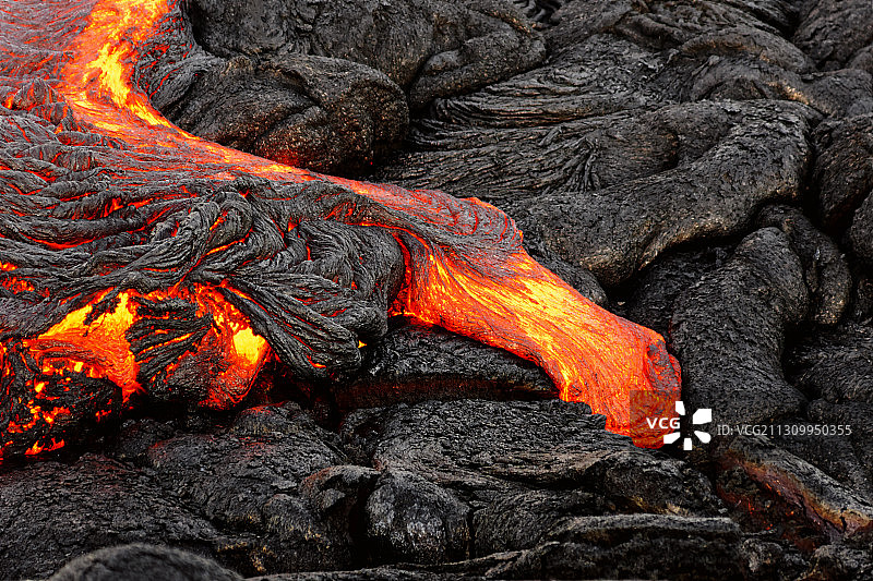 熔岩的特写，夏威夷，美国，美国图片素材