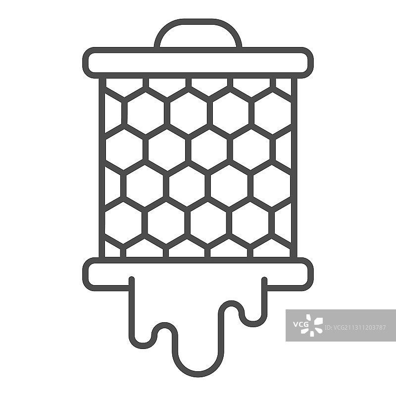 网格与蜂巢细线图标图片素材