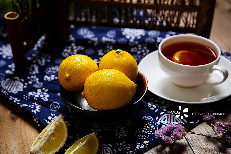 柠檬热饮营养下午茶图片素材