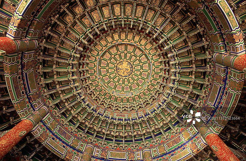 中国庙宇的天花板图片素材