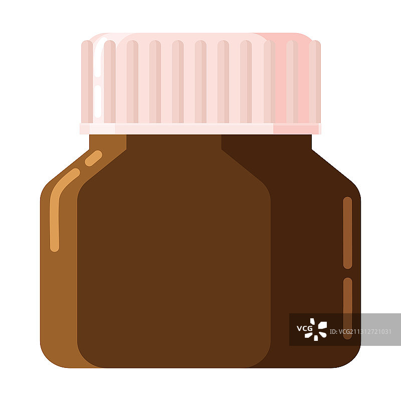药房棕色玻璃瓶子，螺旋盖图片素材