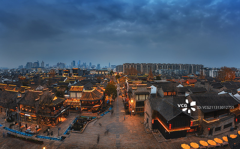 夜色中的老门东1+南京图片素材