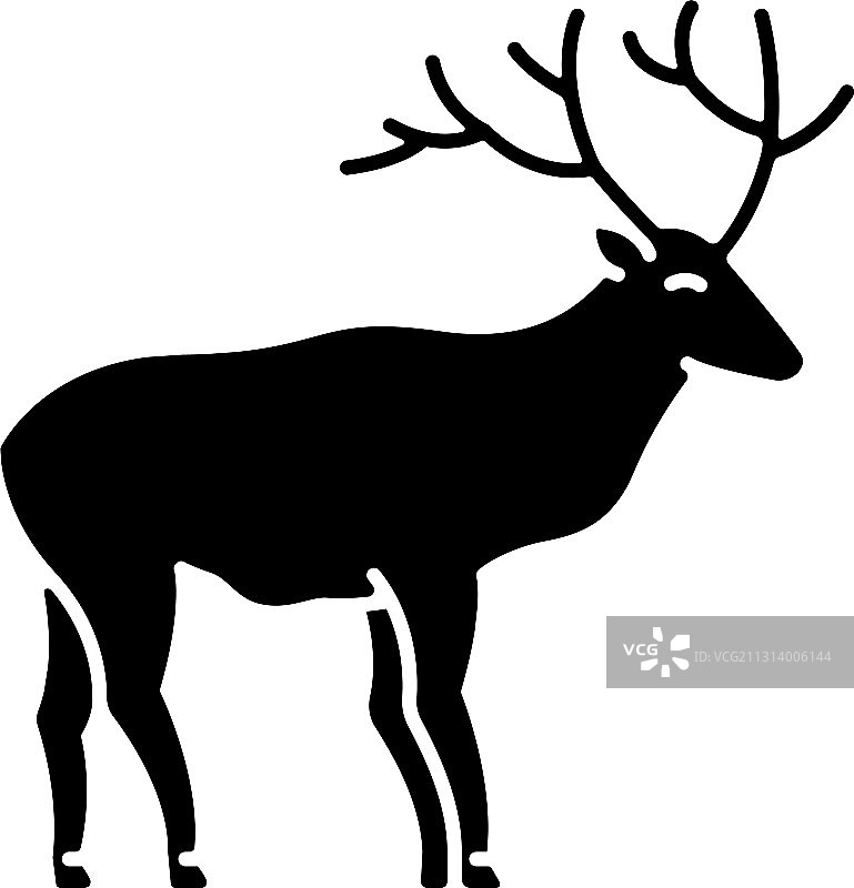 鹿黑色字形图标图片素材