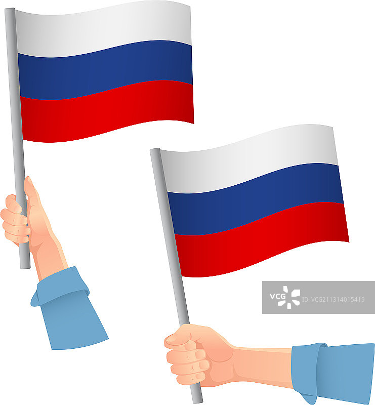 手握俄罗斯国旗的图标图片素材