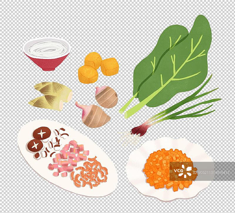 一些食物食材扁平风格图片素材