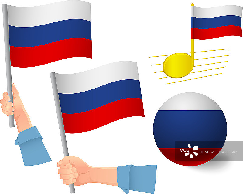 俄罗斯国旗图标集图片素材