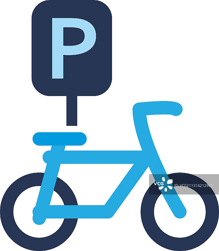 自行车路牌有停车路牌的平坦路牌风格图片素材