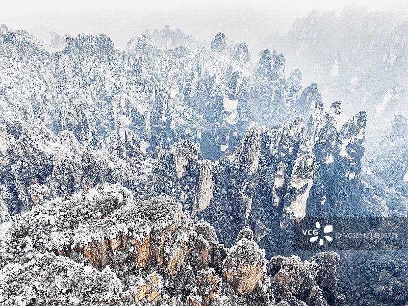 湖南张家界雪景图片素材