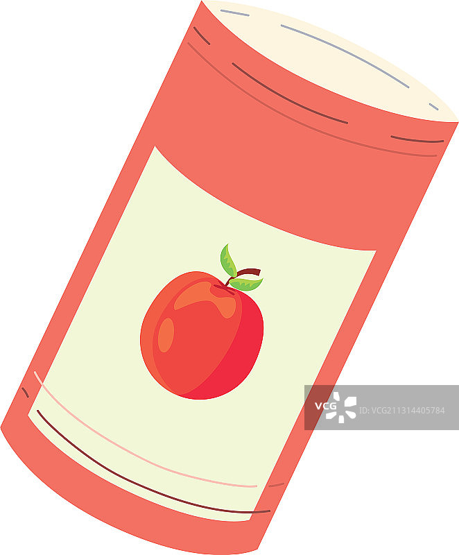罐头食品卡通在白色的背景图片素材