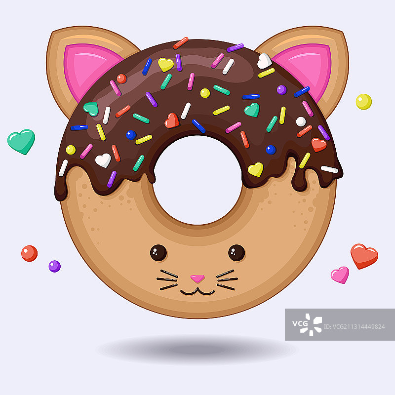 可爱的甜甜圈动物隔离甜甜圈图片素材
