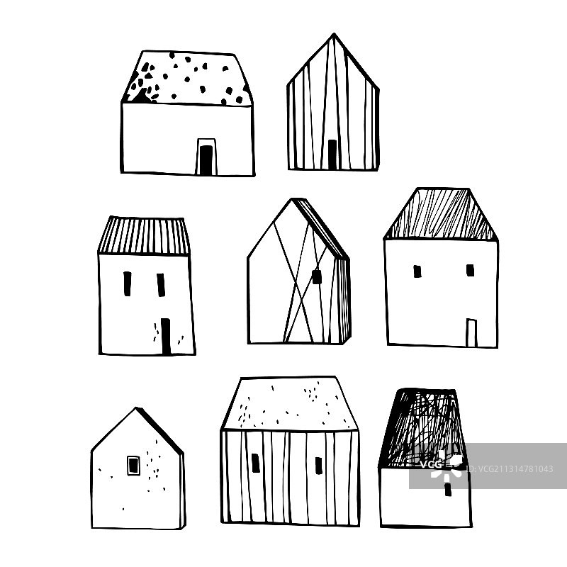手绘房屋草图图片素材