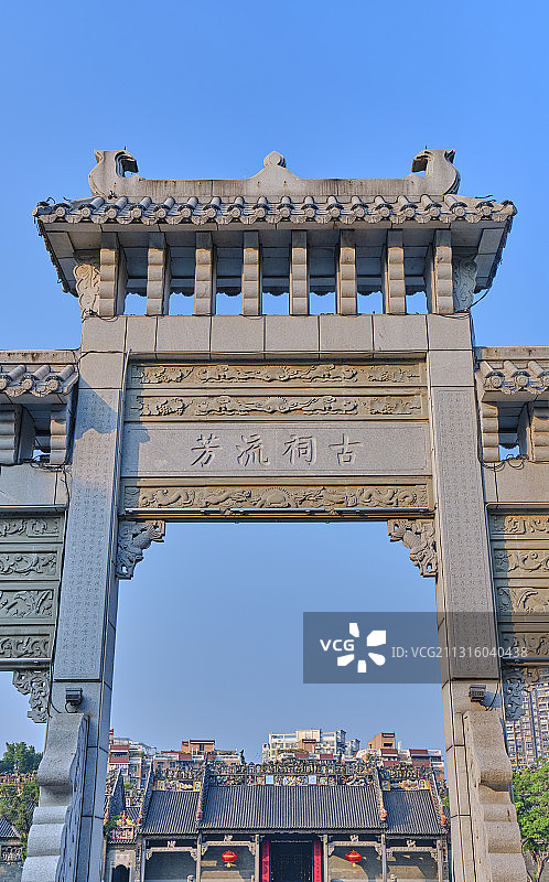 中国广州陈家祠中式牌楼古建筑图片素材