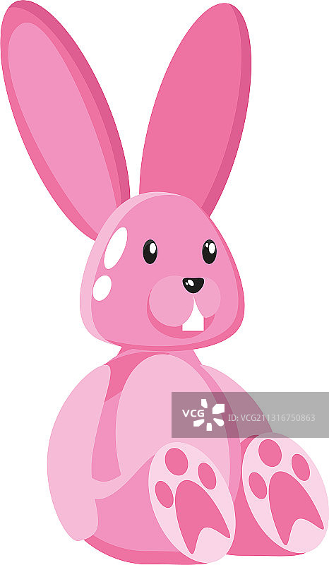白色背景上的玩具兔子橡胶动物图片素材