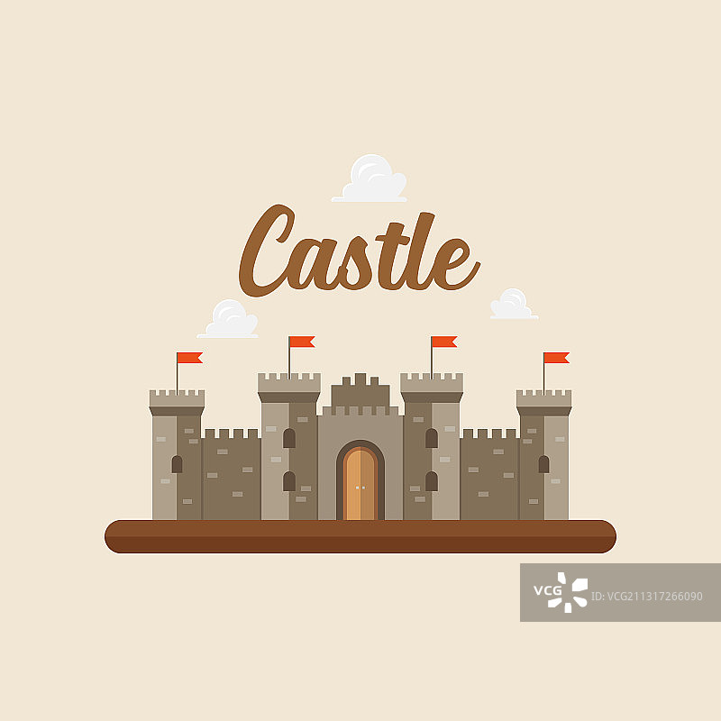 城堡的平面风格设计图片素材