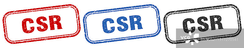 CSR广场孤立标志集CSR印章图片素材