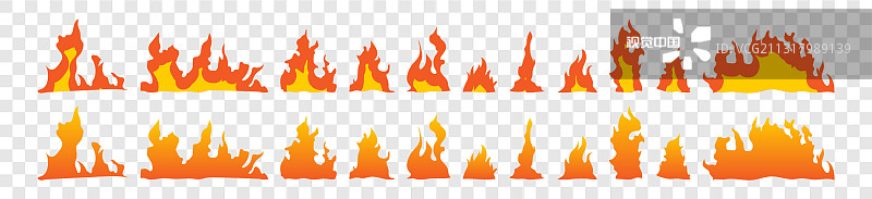 火的火焰收集火的图标孤立图片素材