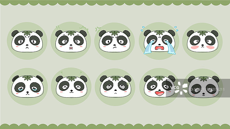 插画表情包可爱熊猫吉祥物IP形象图片素材