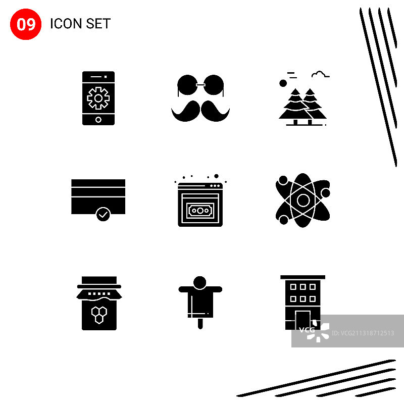组9固体符号符号和符号图片素材