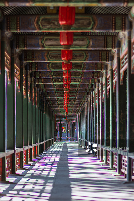 北京颐和园长廊图片素材