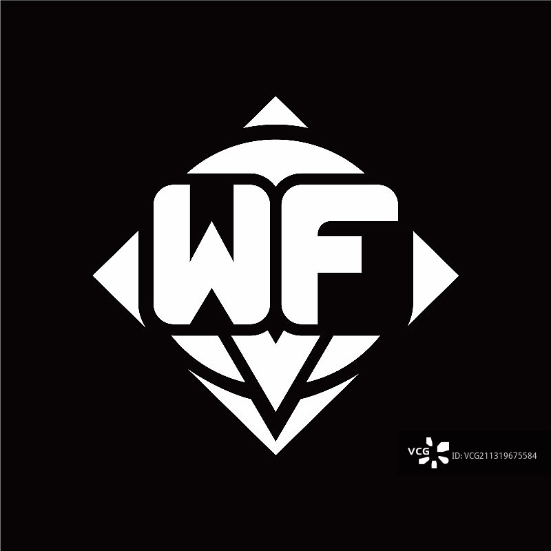 Wf标志的图案有圆形和方形图片素材