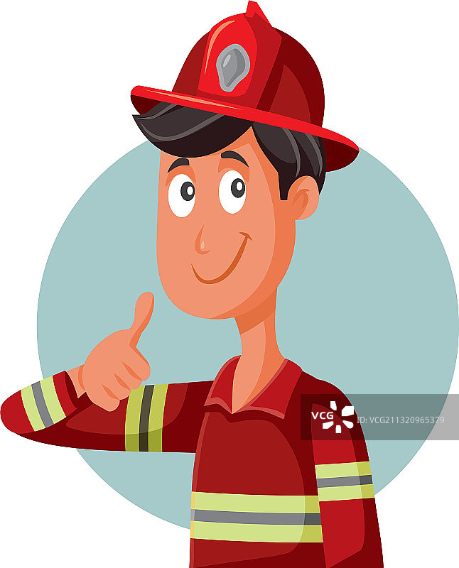 卡通消防员竖起大拇指做ok手势图片素材