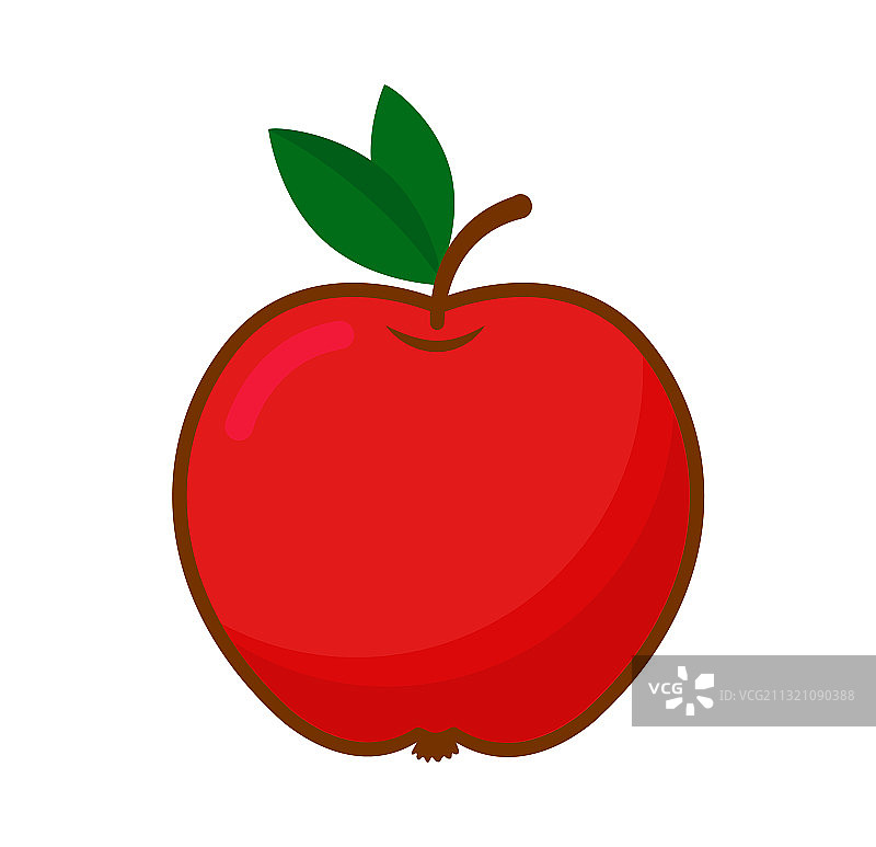 红苹果，绿叶子图片素材
