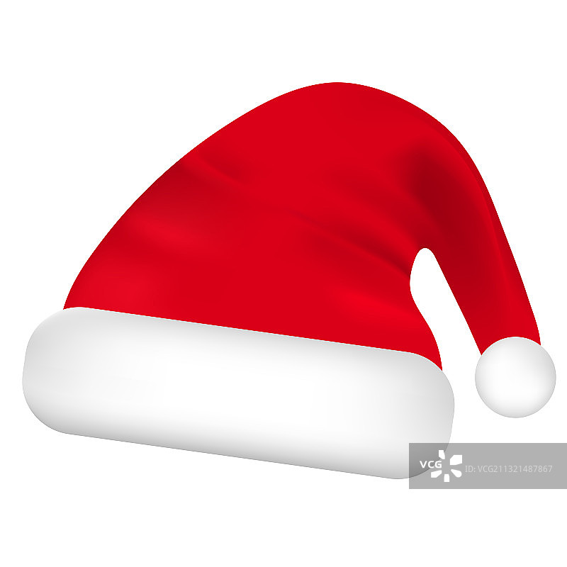 红色的圣诞老人帽孤立在白色的背景图片素材