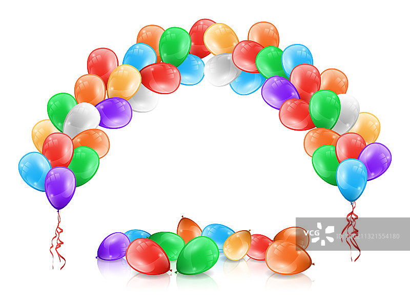 弧形或花环彩色气球派对装饰图片素材