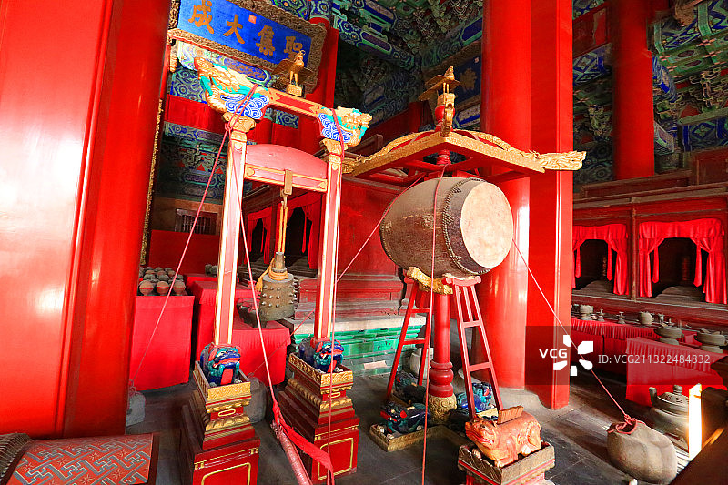 北京孔庙大成殿内景图片素材