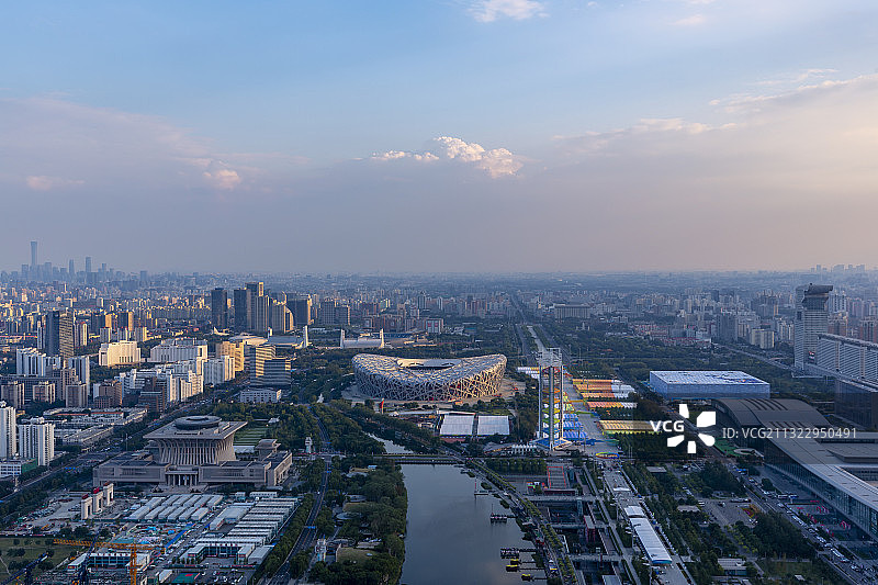 北京奥运村地标建筑群图片素材