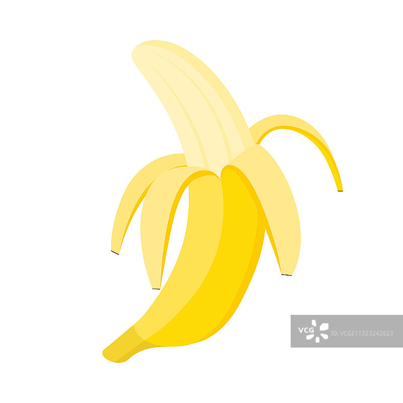 半剥香蕉在白色的背景图片素材