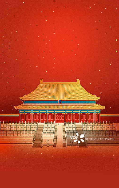 北京故宫建筑插画图片素材