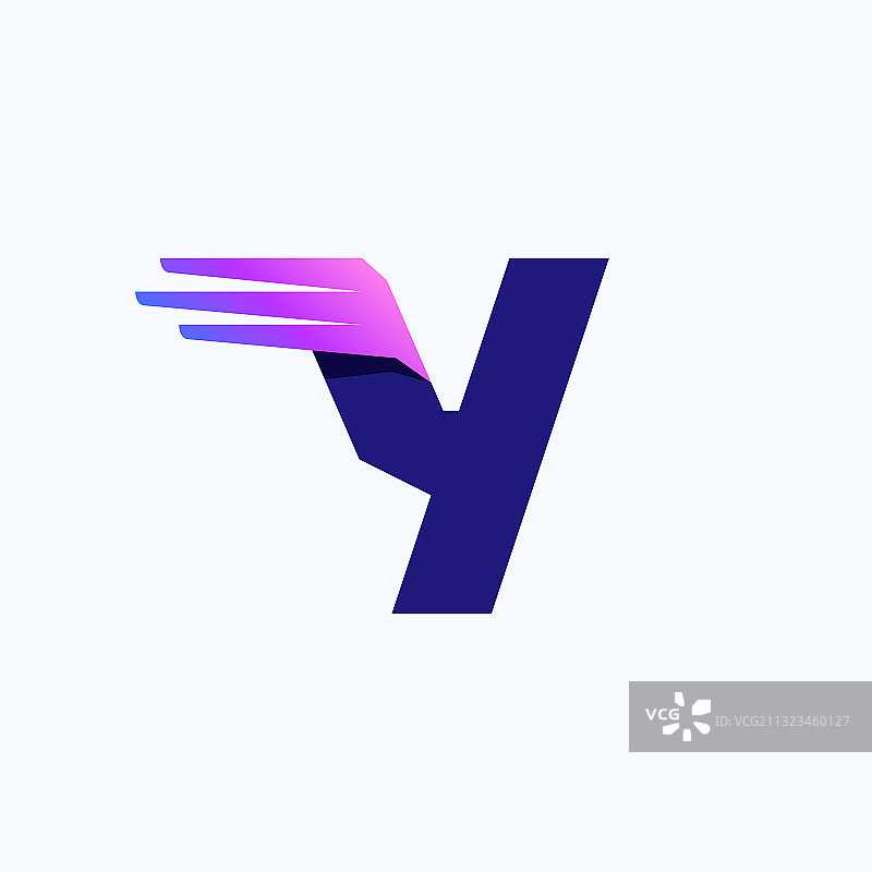 标志用Y字母配以快速线或翅膀图片素材