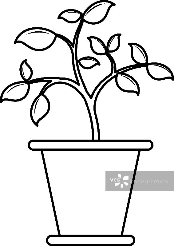 花卉生长植物线条风格图标图片素材