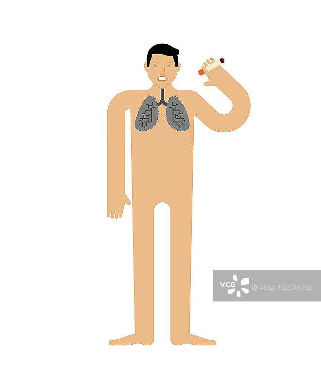 肺吸烟者人体解剖呼吸疾病图片素材