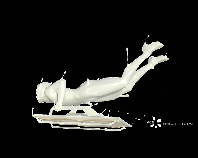 牛奶人物形态钢架雪车图片素材