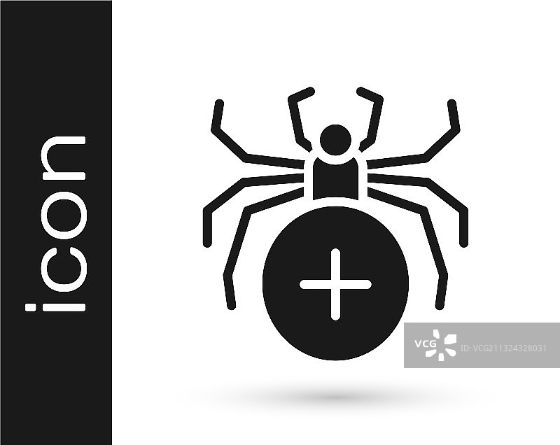 黑蜘蛛图标孤立在白色背景上图片素材