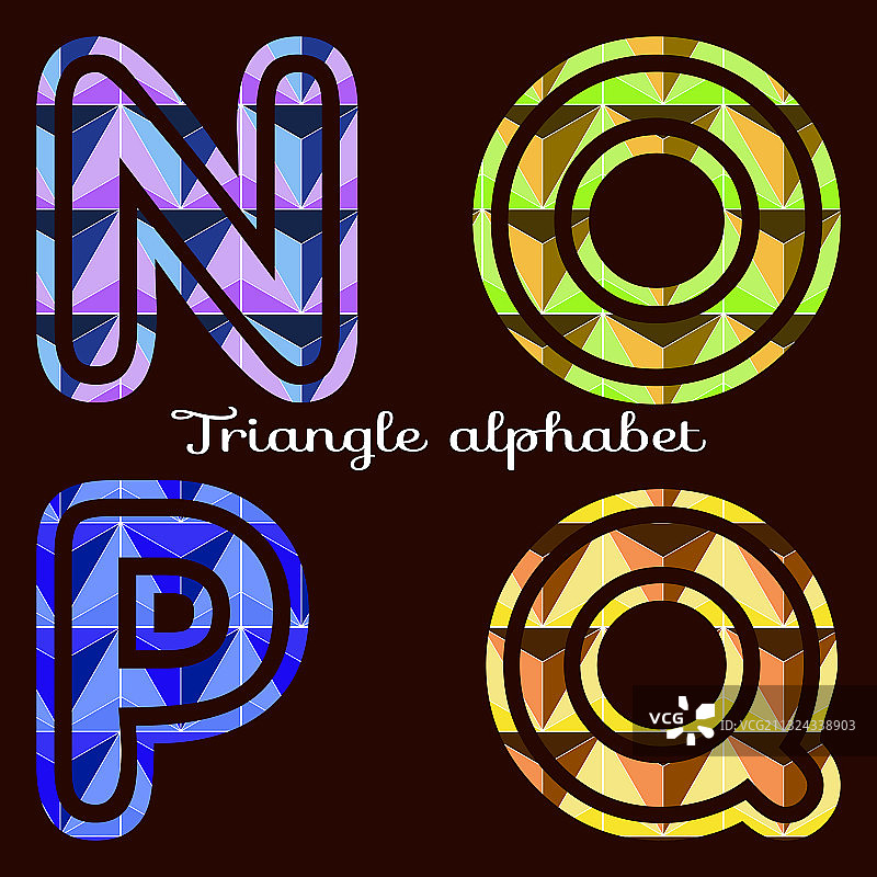 三角形字母表n o p q图片素材