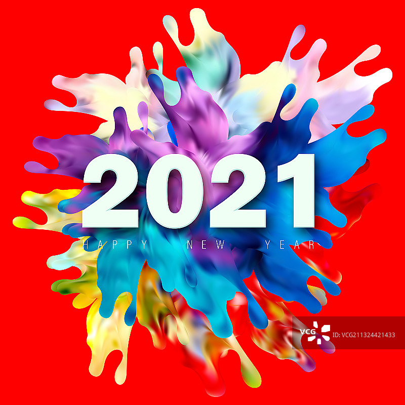 用五彩缤纷的2021年新年号码图片素材