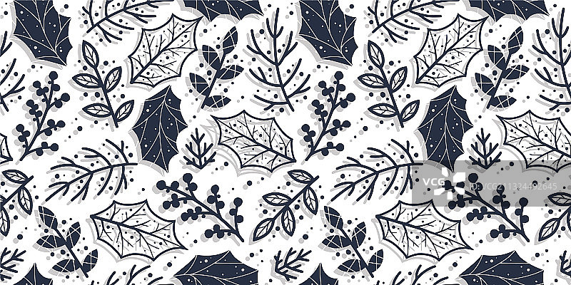 图案墙纸与树叶和树枝的设计图片素材