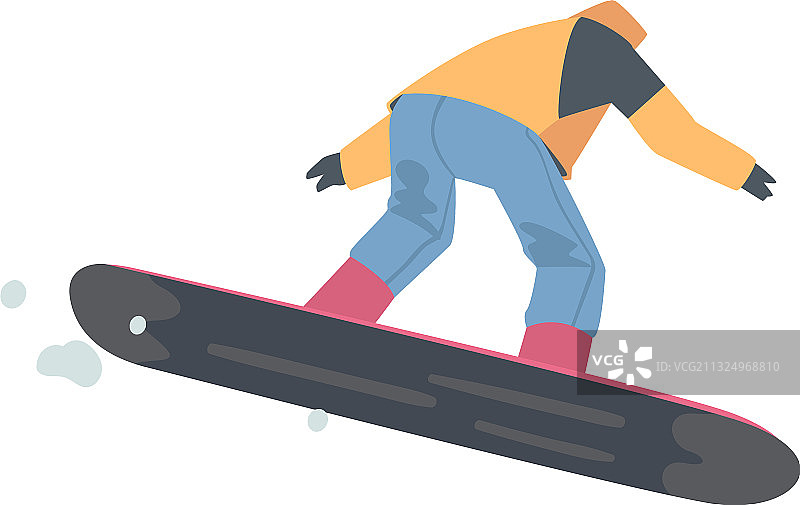 滑雪板角色在山上跳跃图片素材