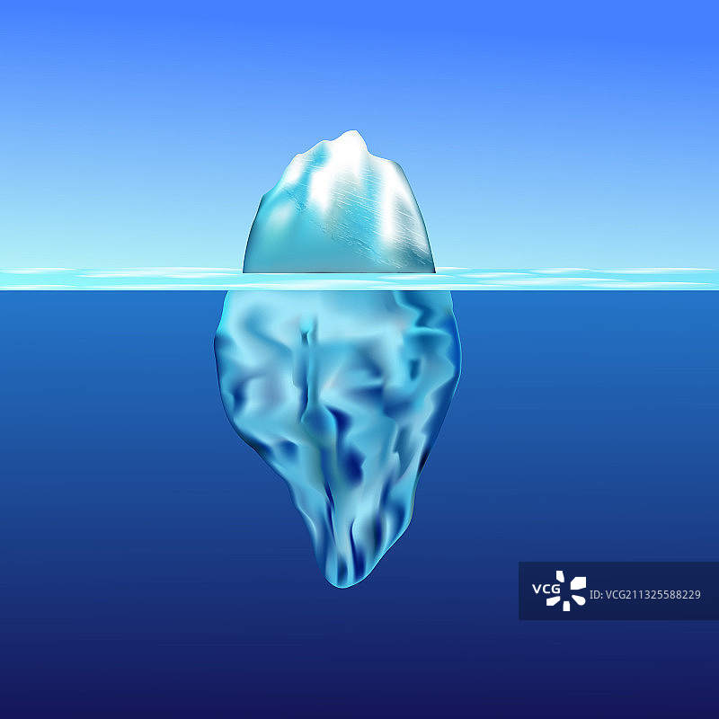 冰山漂浮在蓝色的浮冰之间图片素材