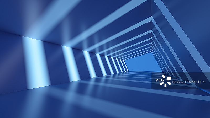 蓝色科技隧道三维图形图片素材