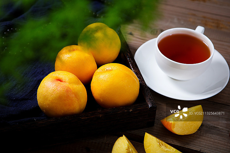 黄桃热饮营养下午茶图片素材