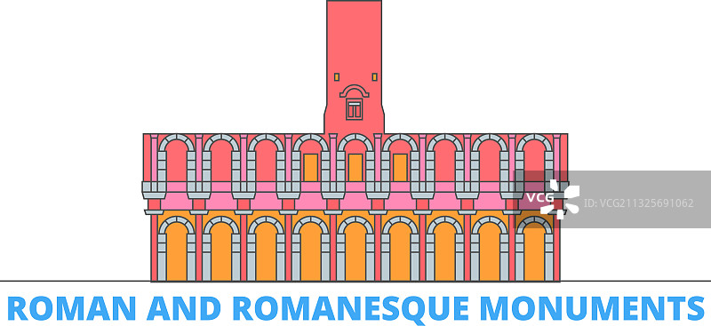 法国有罗马和罗马式的纪念碑图片素材