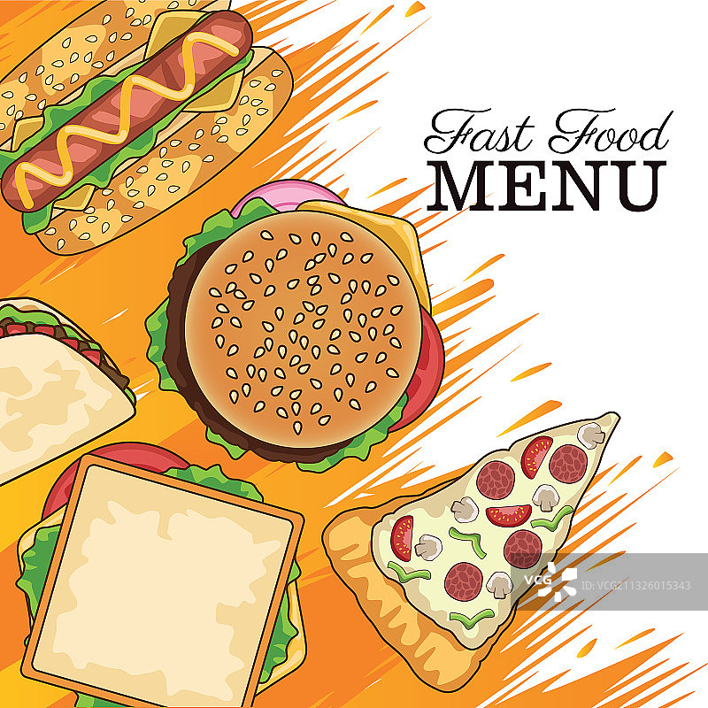 美味的快餐菜单模式图片素材