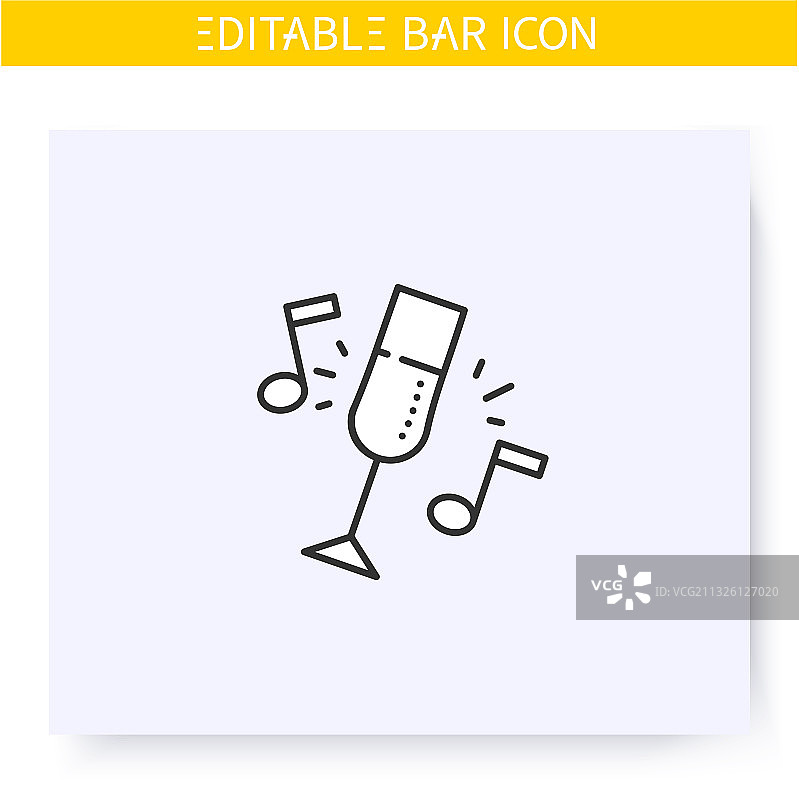 Bar party line图标可编辑图片素材