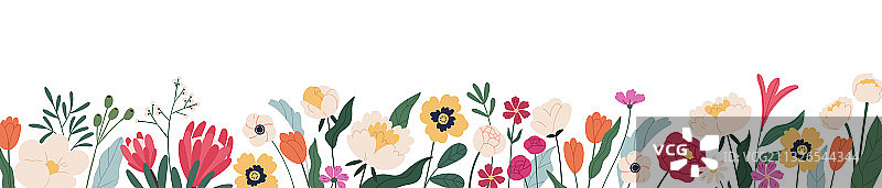 水平的白色横幅或花卉背景图片素材