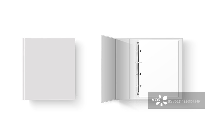 3d关闭和打开现实的白色空白图片素材